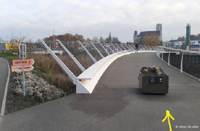 Begin wandelpad naar Mechelen centrum