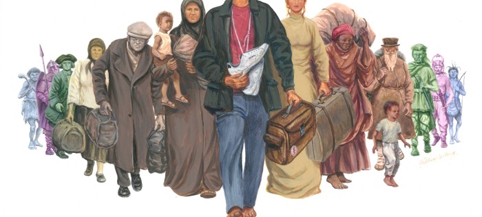 'HUMAN MIGRATION' illustratie flyer en affiche copyright Gilbert Declercq.jpg
