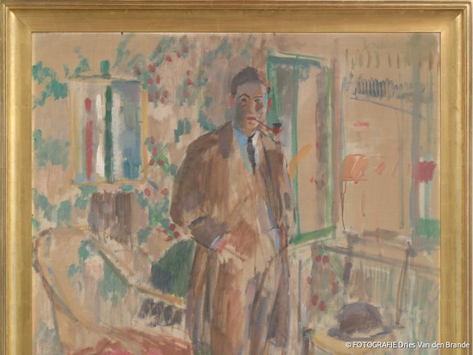 Museum Hof van Busleyden, Mechelen: expositie: Verborgen Parels: Portret van Ernest Wijnants (1878-1964), Mechels beeldhouwer, Rik Wouters, 1912, h.135x125x6.8cm., olieverf op doek, S0074