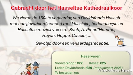 Jubileumconcert 150 jaar Davidsfonds Hasselt