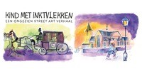 Straatkunstroute: 'kind met inktvlekken'.