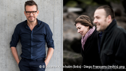 Bart Moeyaert met Esmé Bos en Bart Voet op Gedichtendag
